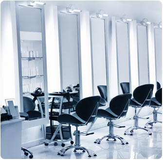 Mirror glass in hair salon
